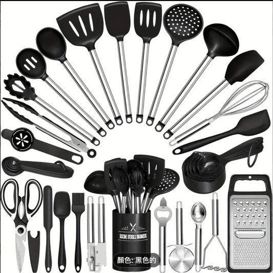 34pcs Silicone Cooking Utensils Set