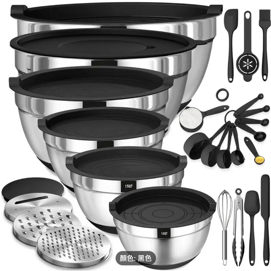 26Pcs Stainless Steel Bowls Set